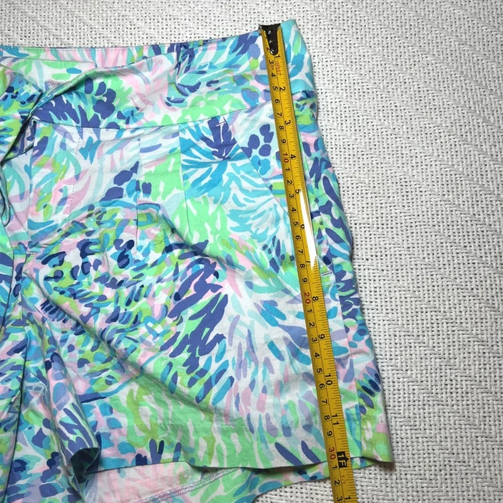 Lilly Pulitzer Shorts Blue Green Pink Floral Tie Waist Size 6